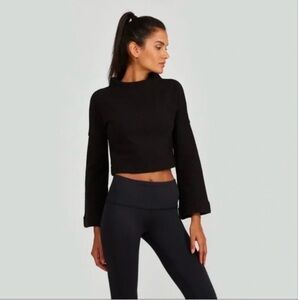 NEW NOLI YOGA BLACK BELLA PULLOVER TOP, S